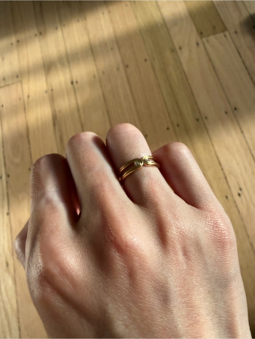 Sandy Rubin Jewelry Size 3.5 14K Yellow Gold Worlds Collide Band - Picture 3 of 5